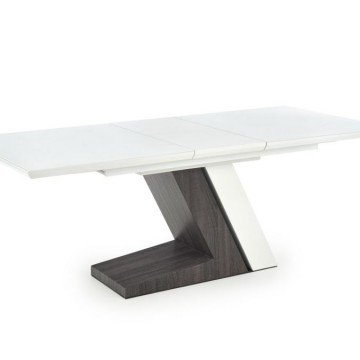 Фото4.Обеденный стол раскладной MORTIS HALMAR белый глянец/темно-серый
